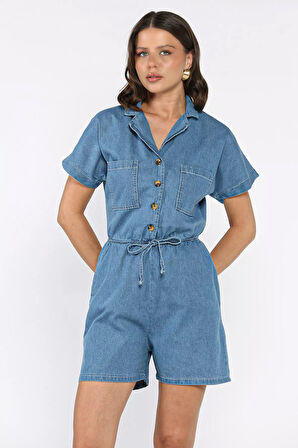 Bel Lastikli Cepli Jean Kot Tulum