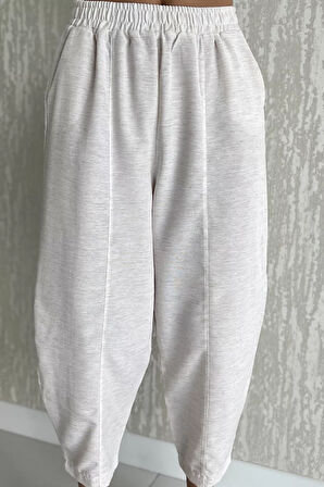 Ön Çimalı Kadın Keten Havuç Pantolon