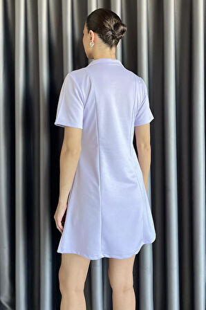 Polo Yaka Kadın Mini Elbise