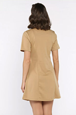 Polo Yaka Kadın Mini Elbise