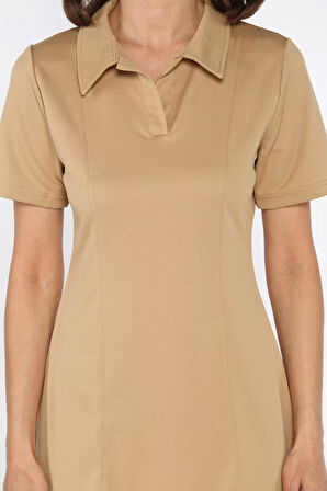 Polo Yaka Kadın Mini Elbise