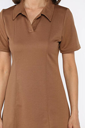 Polo Yaka Kadın Mini Elbise