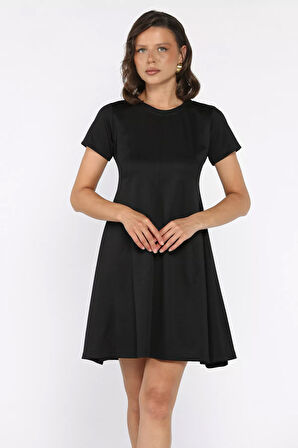 Bisiklet Yaka Kadın Mini Elbise