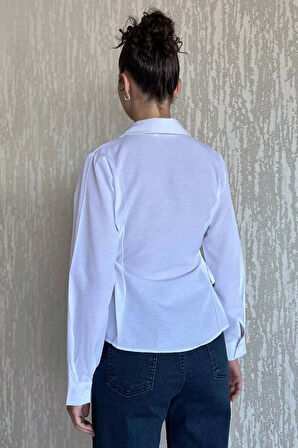 Bel Bağcıklı Kadın Gömlek