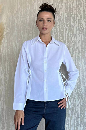 Bel Bağcıklı Kadın Gömlek