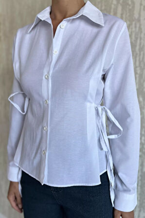 Bel Bağcıklı Kadın Gömlek