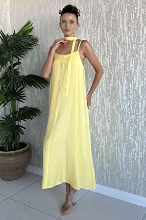 İp Askılı Bağcıklı Kadın Elbise