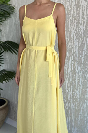 İp Askılı Bağcıklı Kadın Elbise