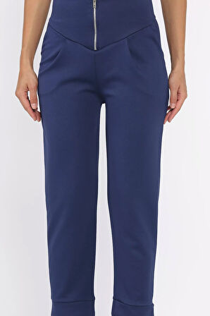 Kadın Pile Detaylı Fermuarlı Pantolon