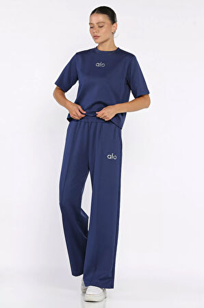 Kadın Çimalı Palazzo Pantolon Tişört İkili Takım