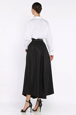 Kadın Garnili Cep Detaylı Kemerli Elbise