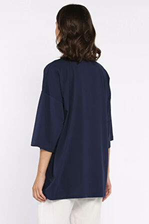 Yan Çıtçıtlı Oversize Tişört ( S-m-l-xl Uyumludur)