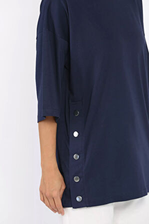 Yan Çıtçıtlı Oversize Tişört ( S-m-l-xl Uyumludur)