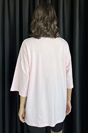 Yan Çıtçıtlı Oversize Tişört ( S-m-l-xl Uyumludur)
