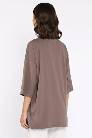 Yan Çıtçıtlı Oversize Tişört ( S-m-l-xl Uyumludur)