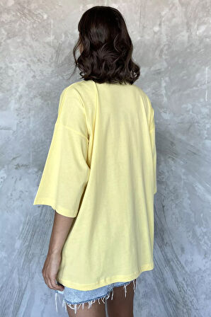 Yan Çıtçıtlı Oversize Tişört ( S-m-l-xl Uyumludur)