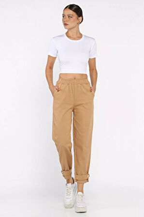 Bel Lastikli Gabardin Pantolon