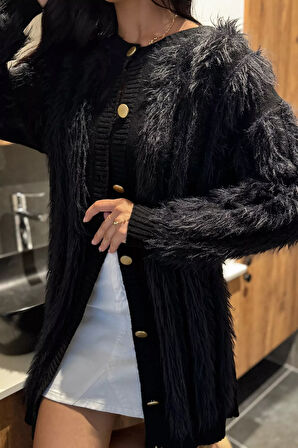 Kadın Sakallı Triko Hırka