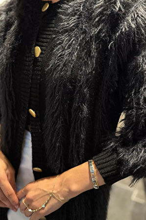 Kadın Sakallı Triko Hırka