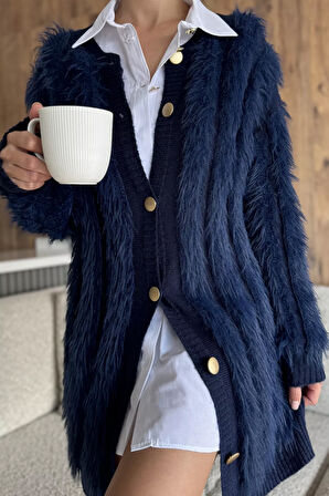 Kadın Sakallı Triko Hırka