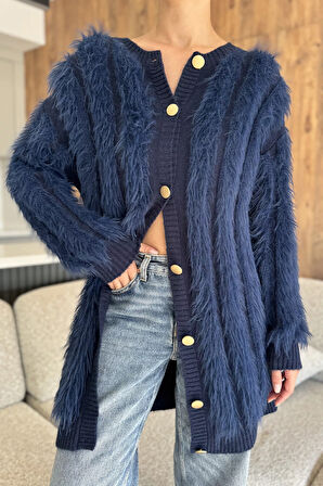 Kadın Sakallı Triko Hırka