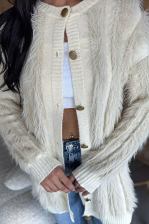 Kadın Sakallı Triko Hırka