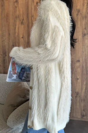 Kadın Sakallı Triko Hırka