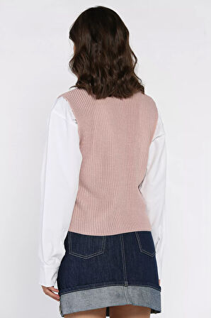 Kadın Düğmeli Triko Yelek (s-m-l-xl Uyumludur)