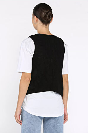 Kadın Ön Bağlamalı Triko Yelek (s-m-l-xl Uyumludur)