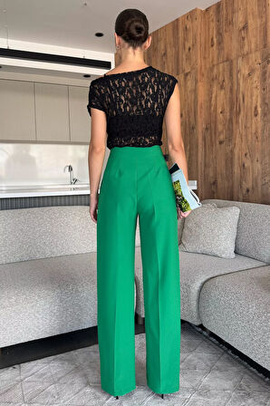 Kadın Bol Paça Kumaş Pantolon