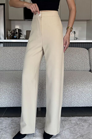 Kadın Bol Paça Kumaş Pantolon