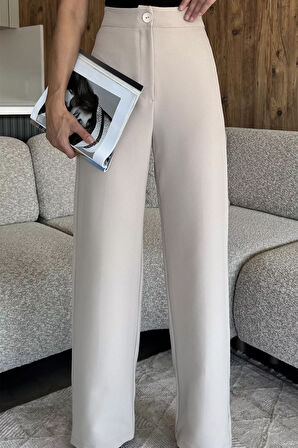 Kadın Bol Paça Kumaş Pantolon