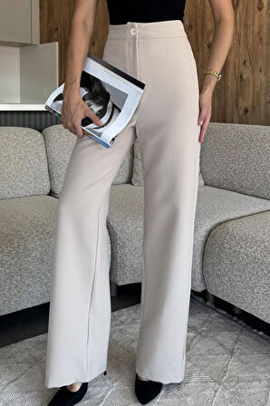 Kadın Bol Paça Kumaş Pantolon