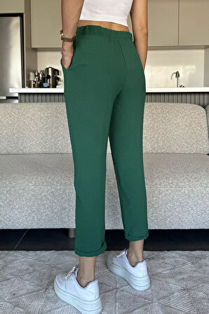 Bel Lastikli Bağcıklı Pantolon