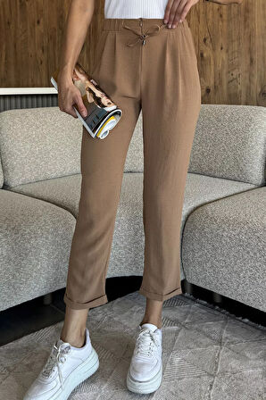 Bel Lastikli Bağcıklı Pantolon