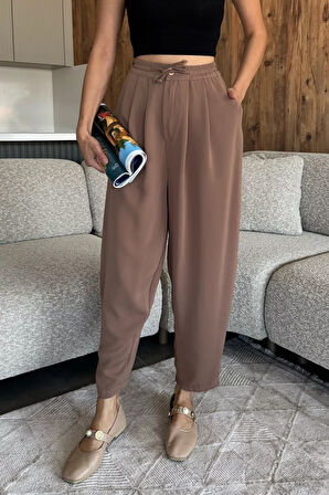Bel Lastikli Rahat Kumaş Pantolon