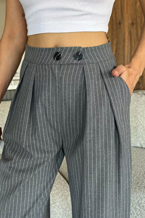 Kadın Çizgili Palazzo Pantolon