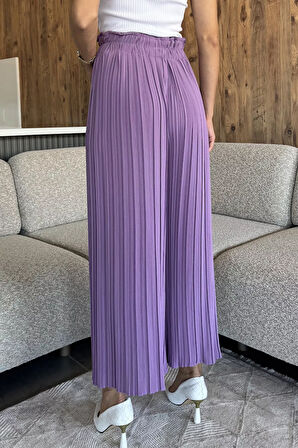 Kadın Bel Lastikli Piliseli Bol Kesim Pantolon