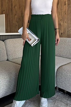 Kadın Bel Lastikli Piliseli Bol Kesim Pantolon