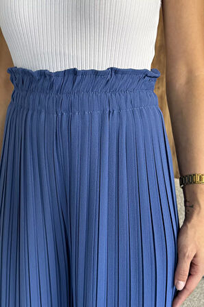 Kadın Bel Lastikli Piliseli Bol Kesim Pantolon