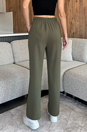 Kadın Bel Lastikli Yüksek Bel Palazzo Pantolon