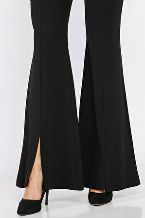 Paça Yırtmaçlı Palazzo Slim Fit Kumaş Pantolon