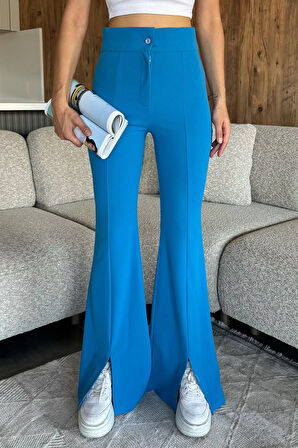 Paça Yırtmaçlı Palazzo Slim Fit Kumaş Pantolon