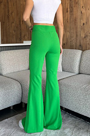 Paça Yırtmaçlı Palazzo Slim Fit Kumaş Pantolon