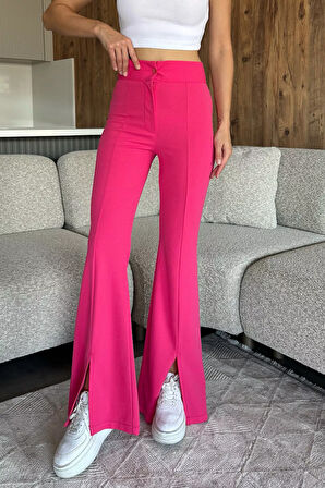 Paça Yırtmaçlı Palazzo Slim Fit Kumaş Pantolon