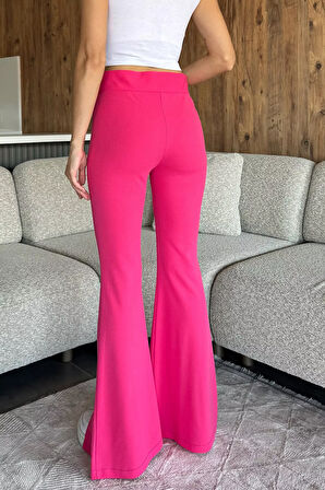 Paça Yırtmaçlı Palazzo Slim Fit Kumaş Pantolon