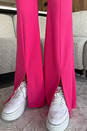 Paça Yırtmaçlı Palazzo Slim Fit Kumaş Pantolon