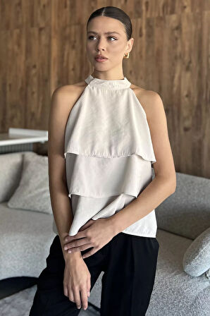 Sıfır Kol Kat Kat Kadın Bluz