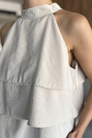 Sıfır Kol Kat Kat Kadın Bluz