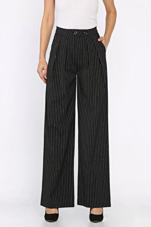 Kadın Çizgili Palazzo Pantolon